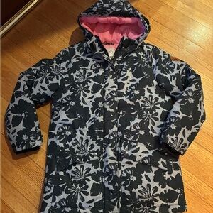 Roxy Girls' Floral Block Insulated Snowboard Jacket with a pink lining